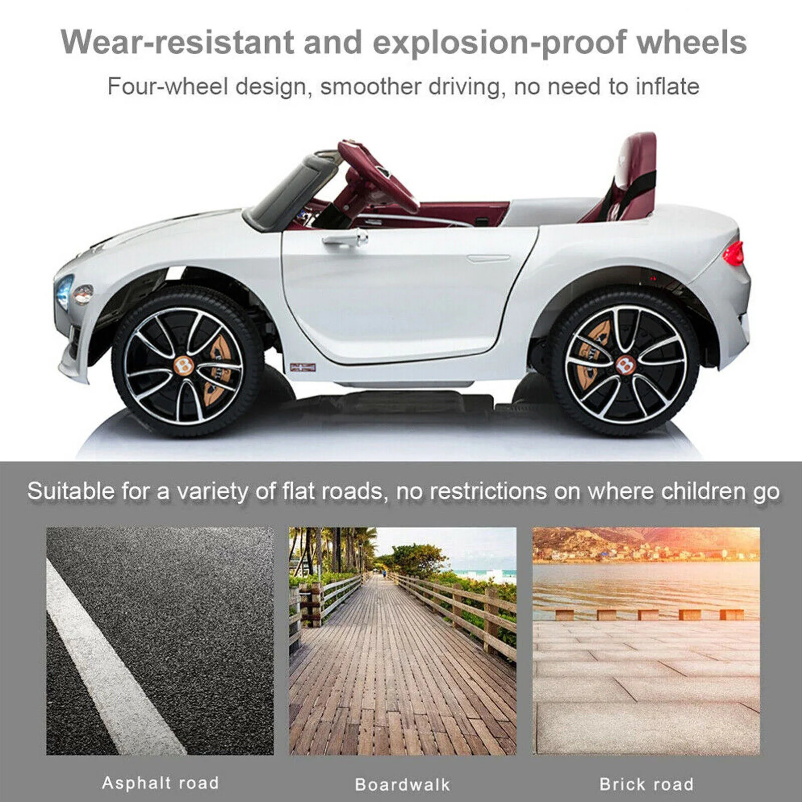 12V Electric Kids Ride On Car with LED Lights - Bentley EXP12 Inspired Design - Image 15