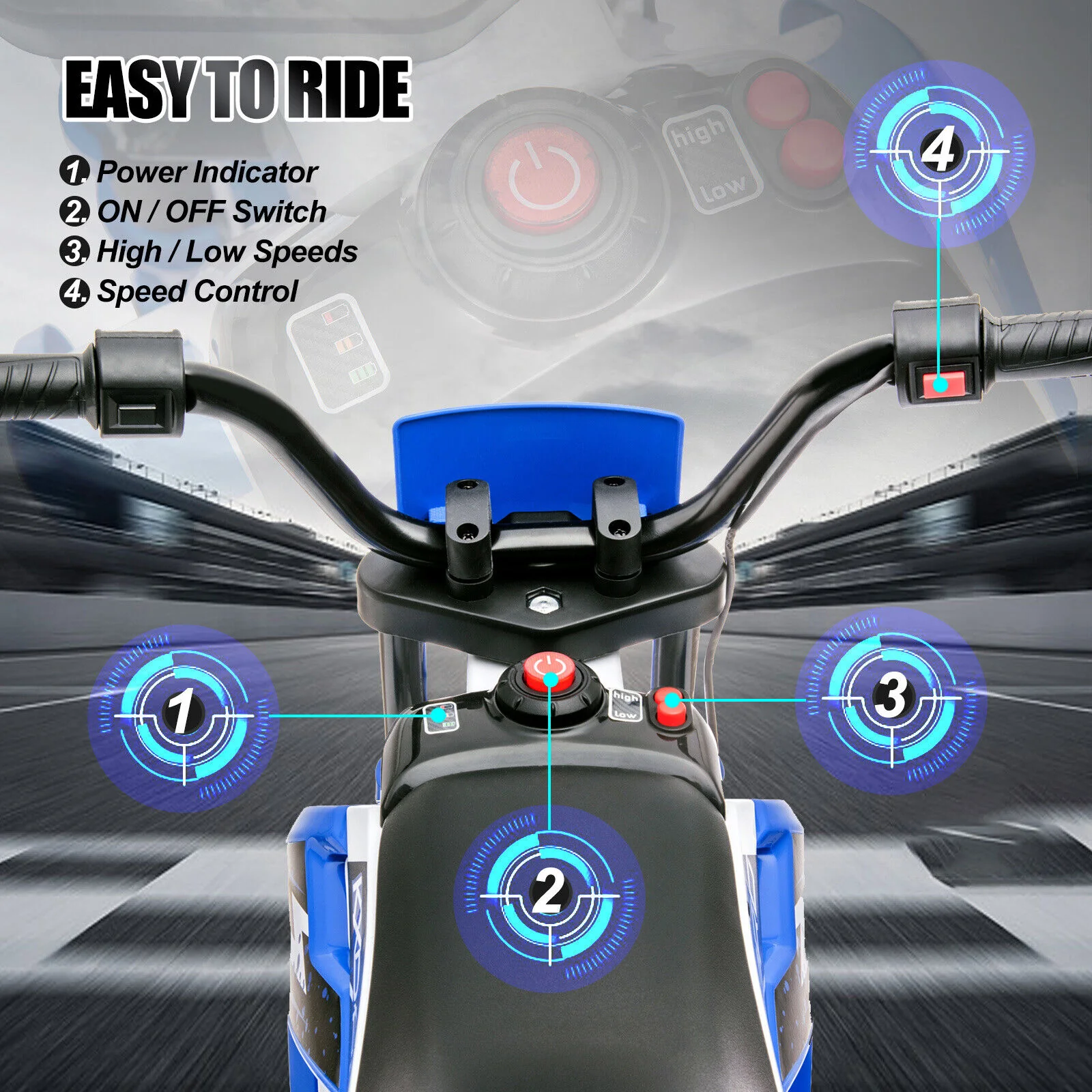 12V Electric Kids Ride-On Dirt Bike with Training Wheels - Battery Powered Motorcycle - Image 18