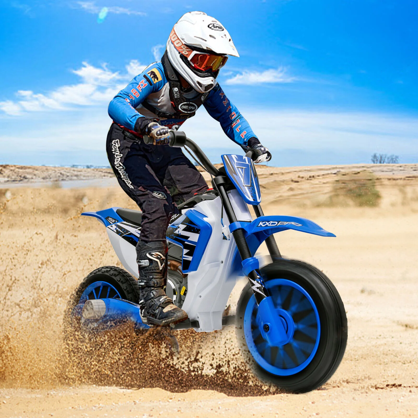 12V Electric Kids Ride On Dirt Bike with Training Wheels - Motorbike Fun for Little Riders - Image 20