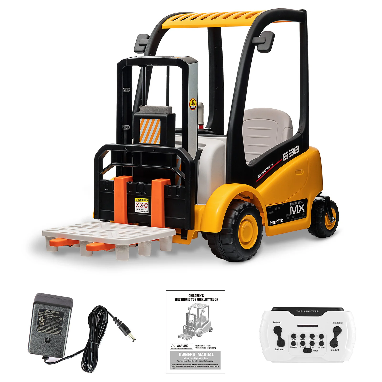 12V Electric Kids Ride-On Forklift Car with Remote Control, Music, and Liftable Forks for Ages 3+ - Image 12
