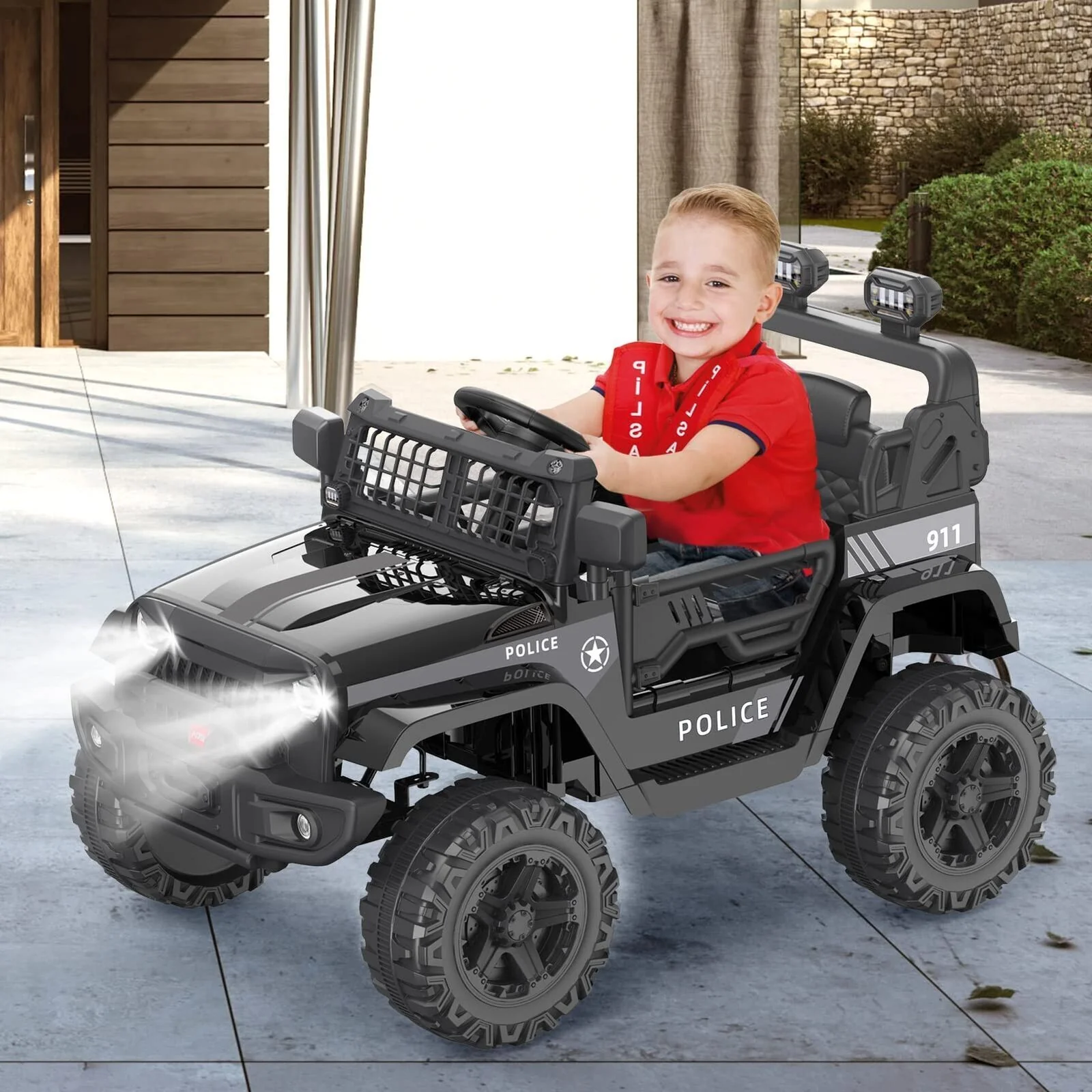 12V Electric Kids Ride On Jeep with Bluetooth Remote and Safety Belt - Image 3
