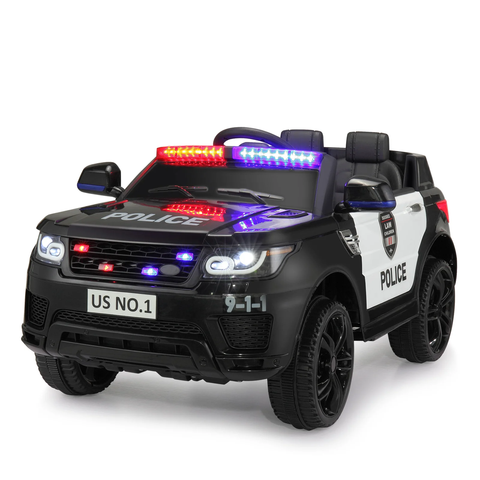 12V Electric Kids Ride-On Police Car with Remote Control, Siren, and Music - Image 12