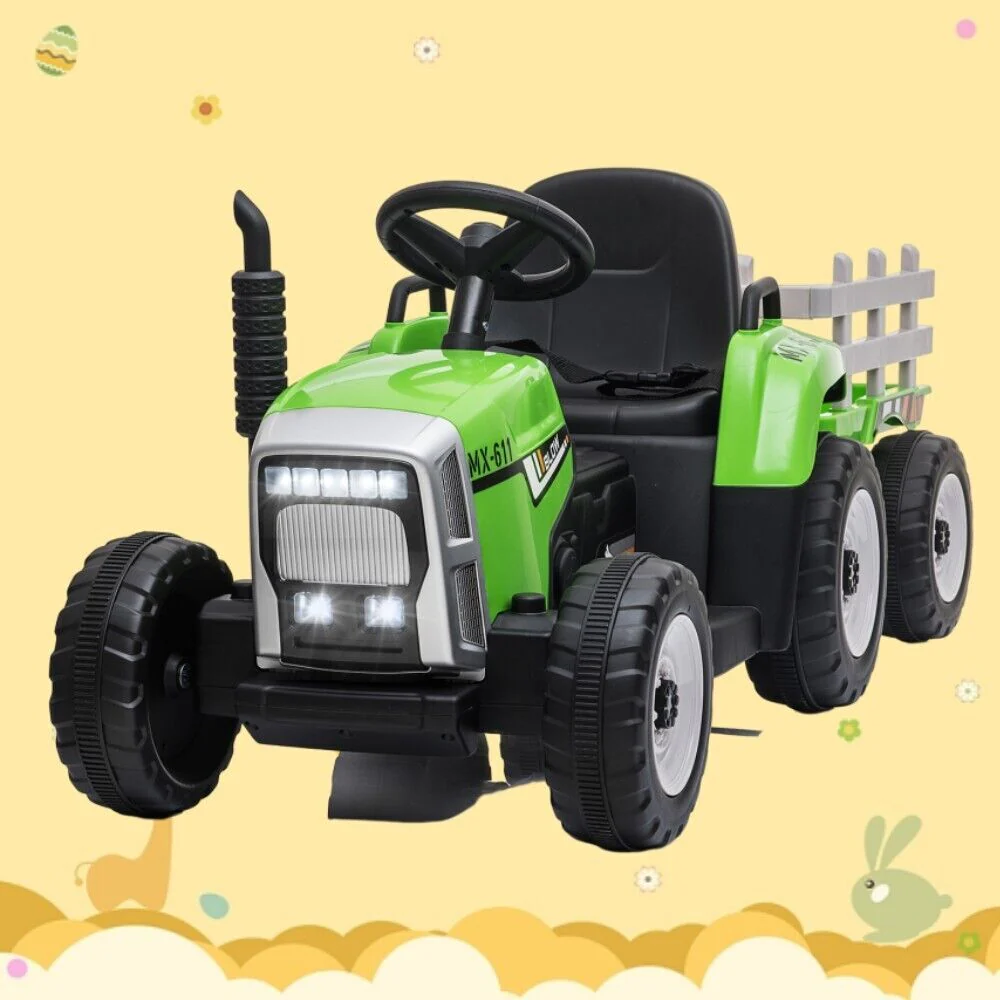 12V Electric Kids Ride-On Tractor with Detachable Trailer and Remote Control - Image 14