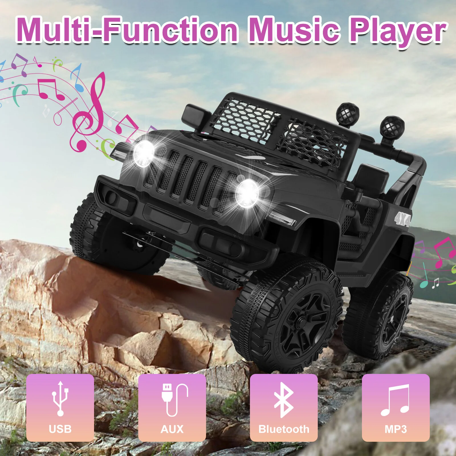 12V Electric Battery-Powered Kids Ride-On Truck with Remote Control Toy Car - Image 28