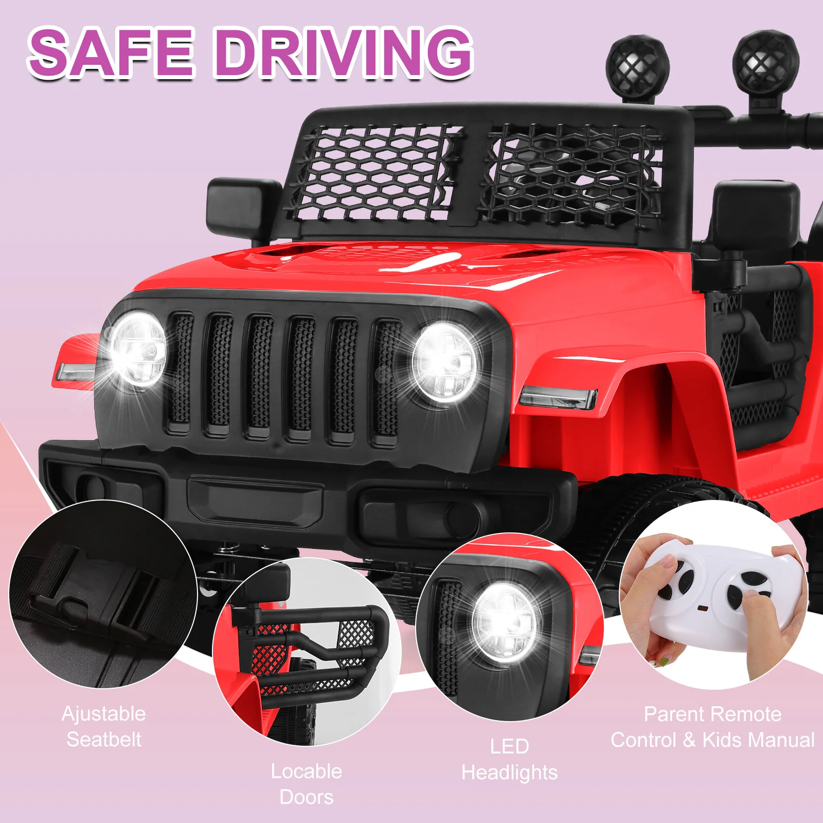 12V Electric Battery-Powered Kids Ride-On Truck with Remote Control Toy Car - Image 4