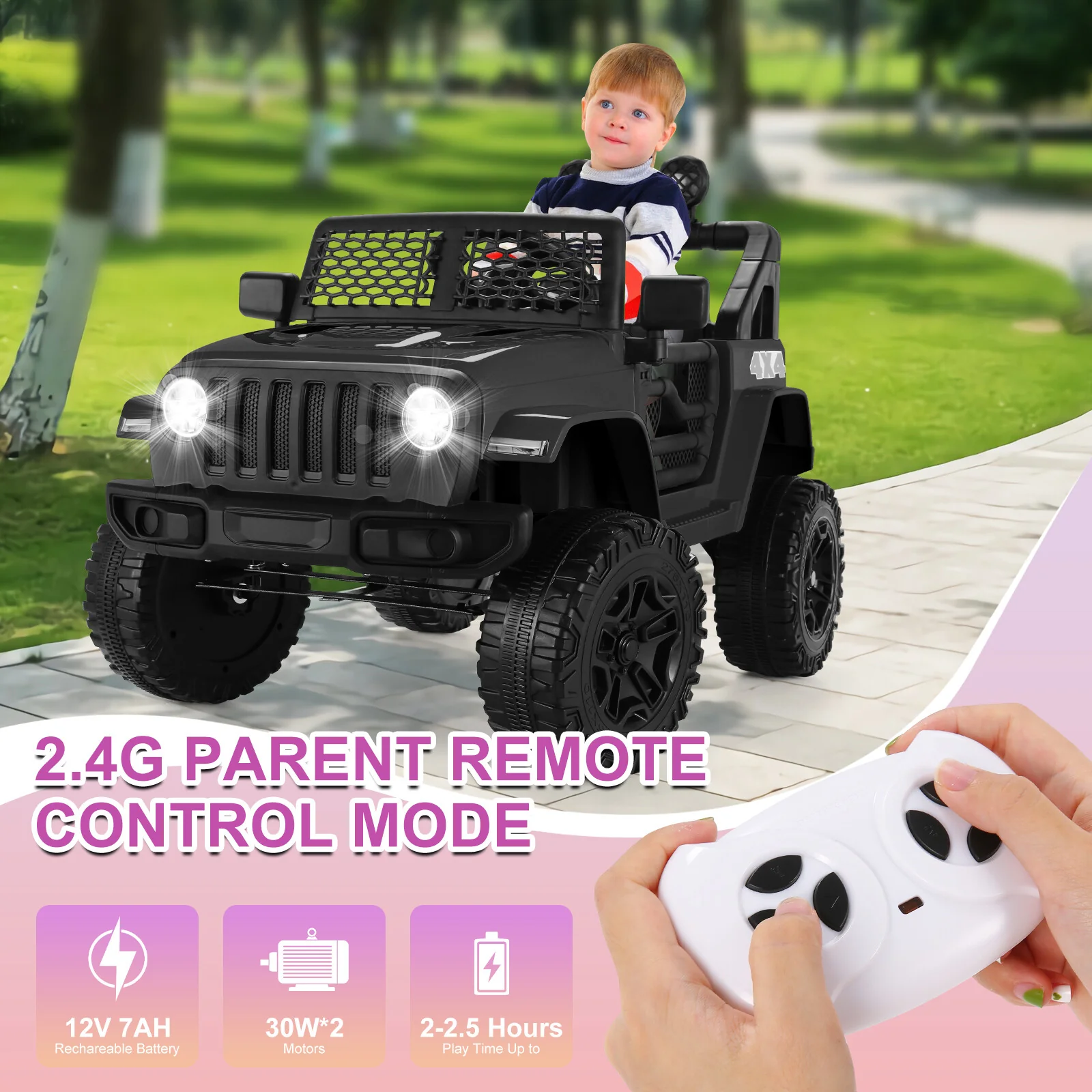 12V Electric Kids Ride-On Truck Battery Powered Toy Car with Remote Control and MP3 Player - Image 26