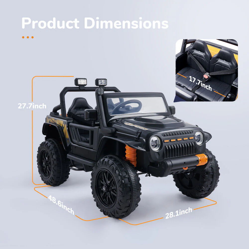 12V Electric Kids Ride On Truck Car Toy with 3 Speed Remote Control - Supports up to 220lbs - Image 10
