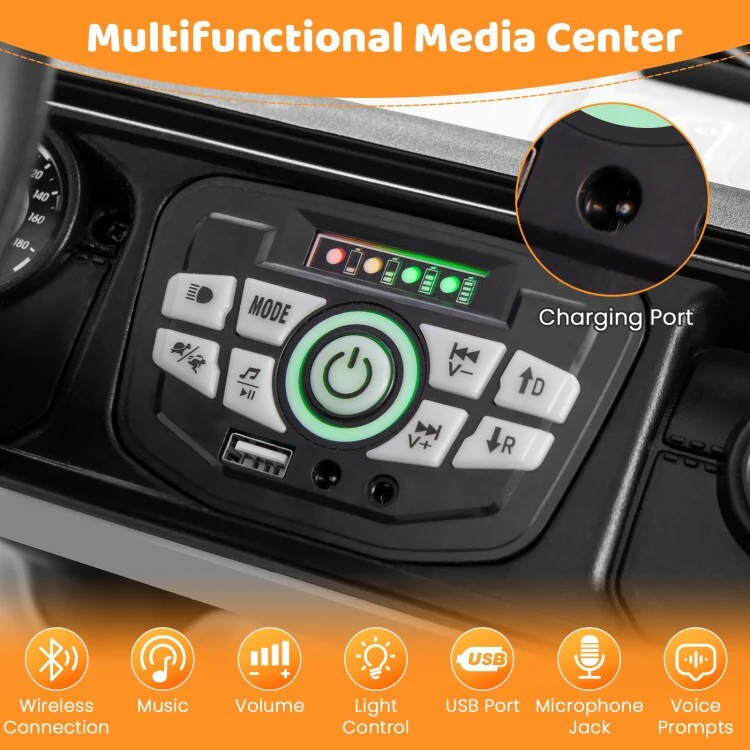 12V Electric Kids Ride-On Truck Toy with 2.4G Remote Control, Power Display, and 3-Speed Settings - Image 8