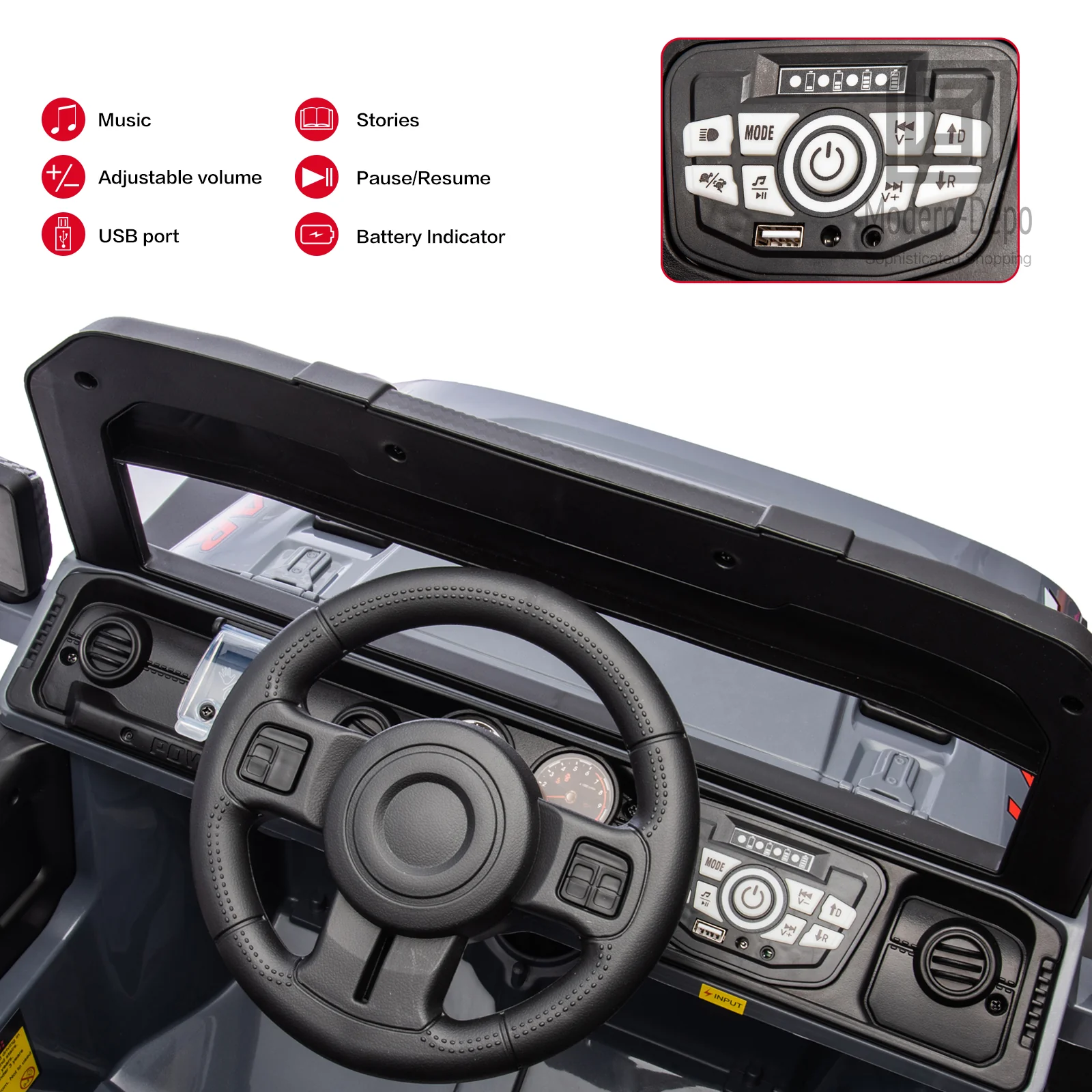 12V Electric Kids Ride-On Truck with Remote Control, DIY Stickers, Dual Motors, and MP3 Player - Image 17