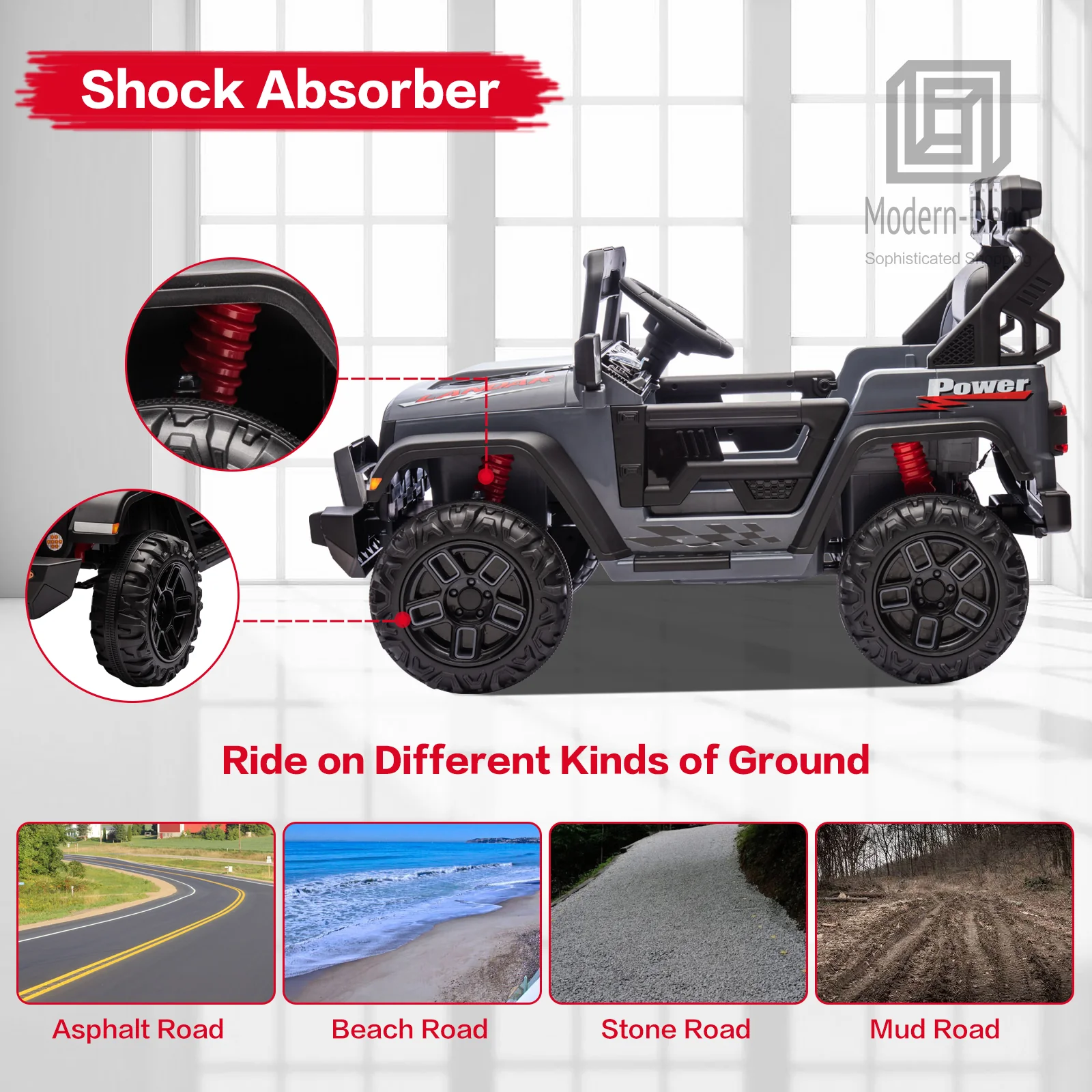 12V Electric Kids Ride-On Truck with Remote Control, DIY Stickers, Dual Motors, and MP3 Player - Image 18