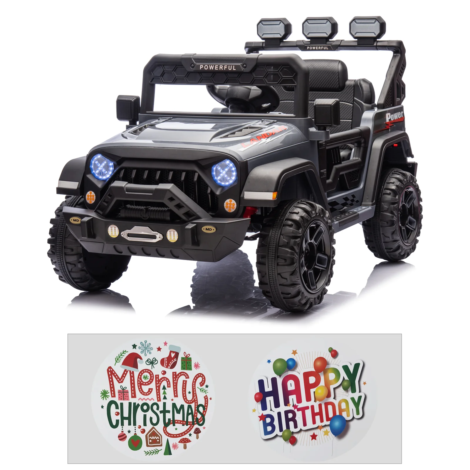 12V Electric Kids Ride-On Truck with Remote Control, DIY Stickers, Dual Motors, and MP3 Player - Image 21