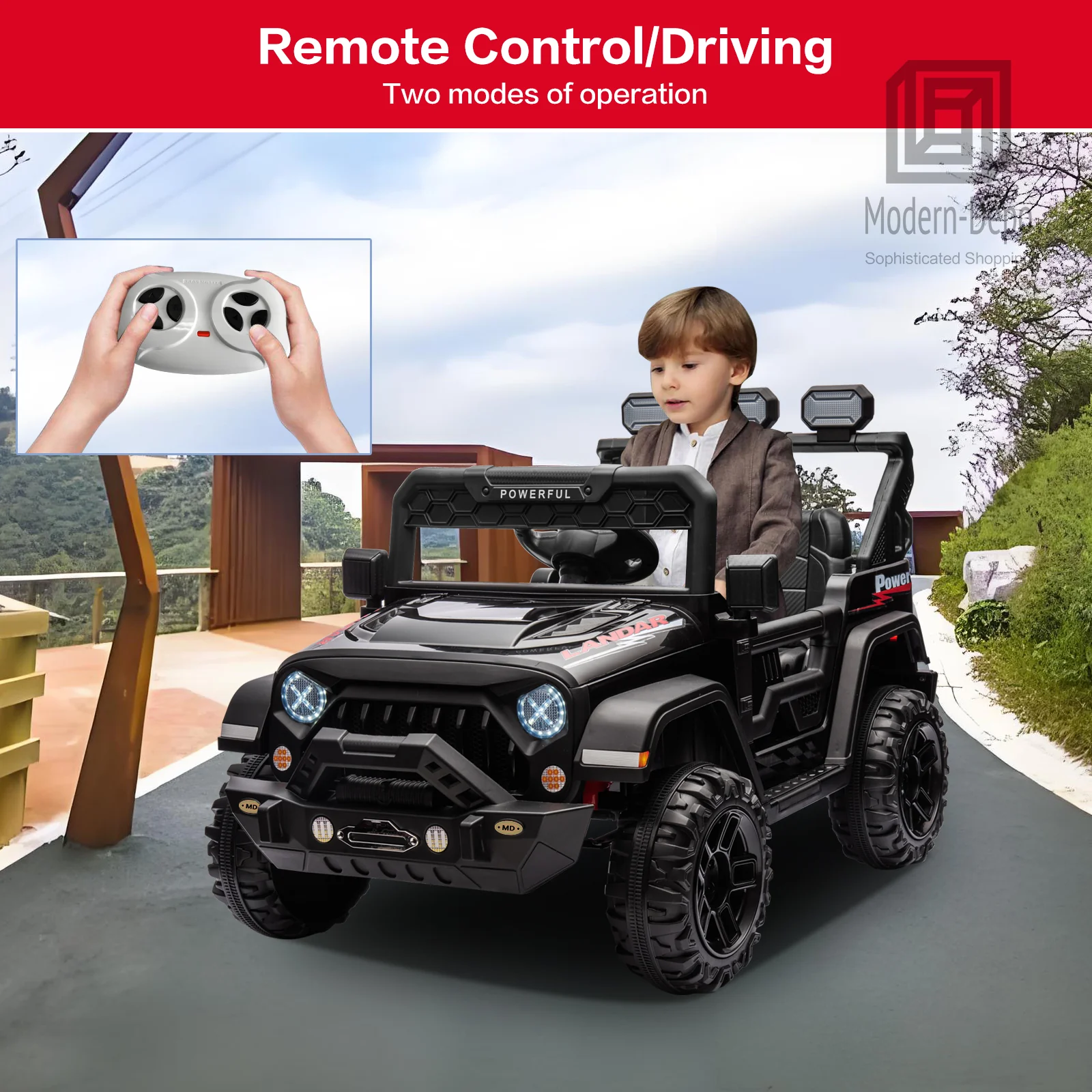 12V Electric Kids Ride-On Truck with Remote Control, DIY Stickers, Dual Motors, and MP3 Player - Image 26