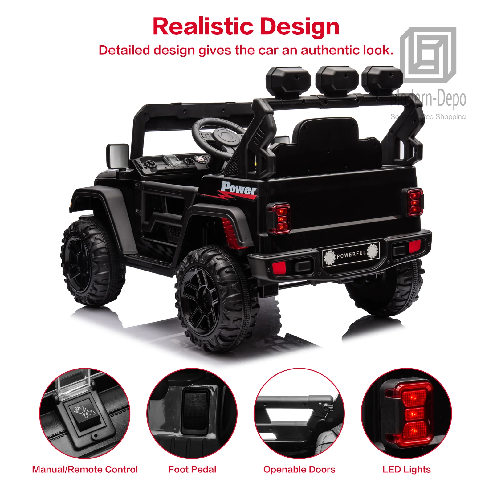 12V Electric Kids Ride-On Truck with Remote Control, DIY Stickers, Dual Motors, and MP3 Player - Image 30