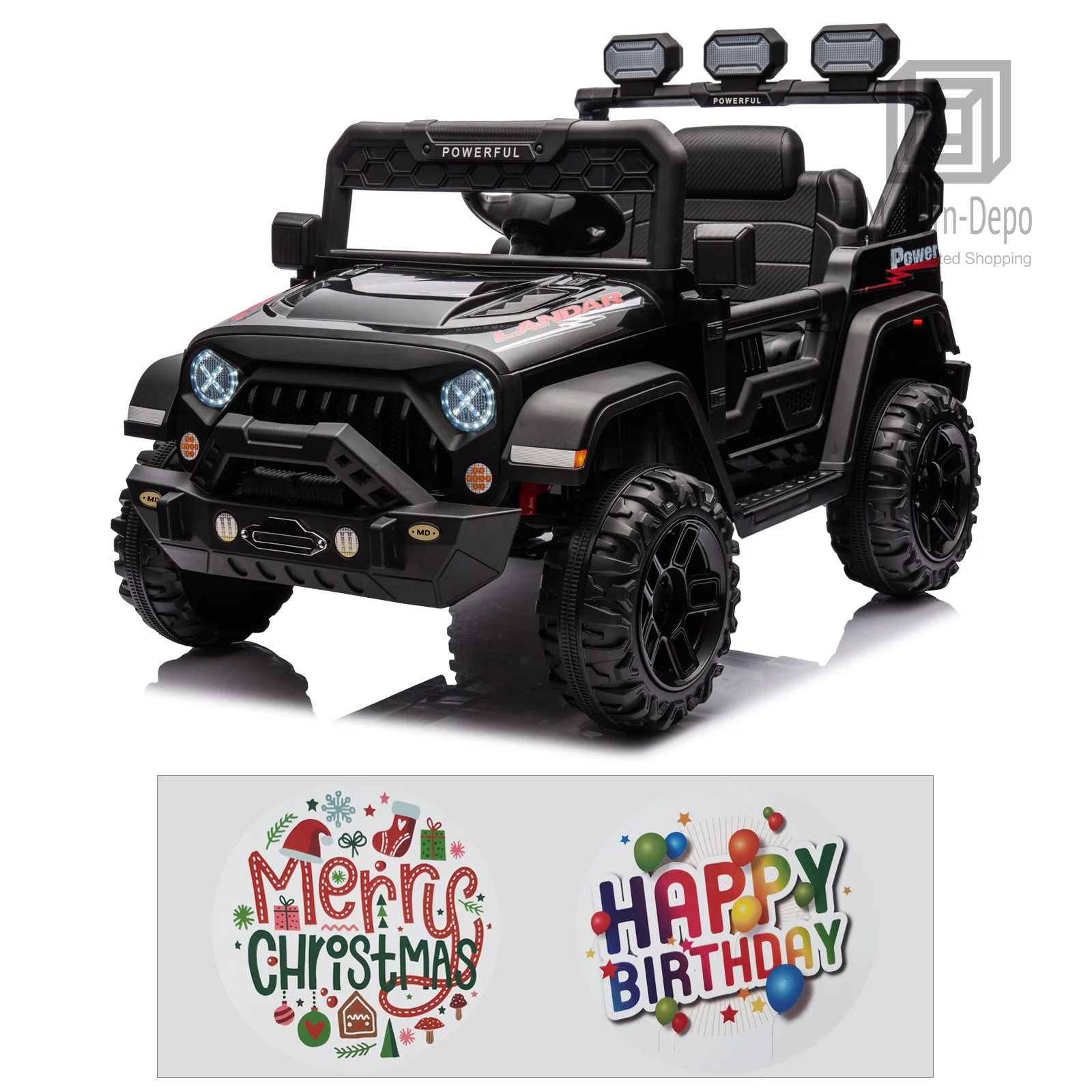 12V Electric Kids Ride-On Truck with Remote Control, DIY Stickers, Dual Motors, and MP3 Player - Image 36