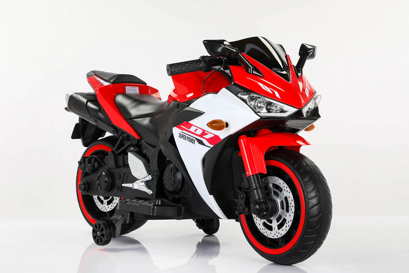 12V Electric Kids Ride On Motorcycle with Manual Throttle and Training Wheels - Image 2