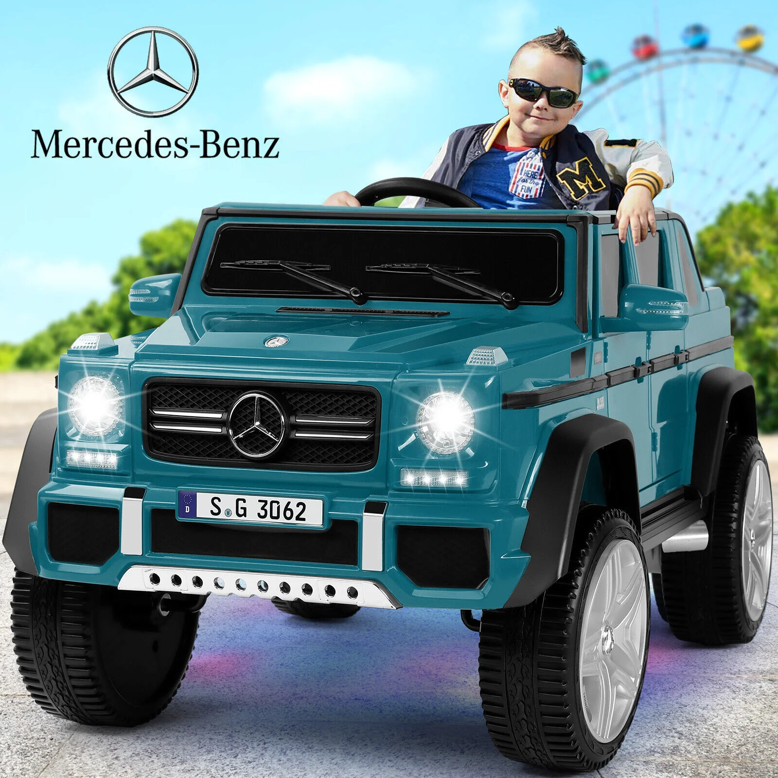 12V Electric Mercedes-Benz Kids Ride On Car with Remote Control, Lights, and Music - Image 2