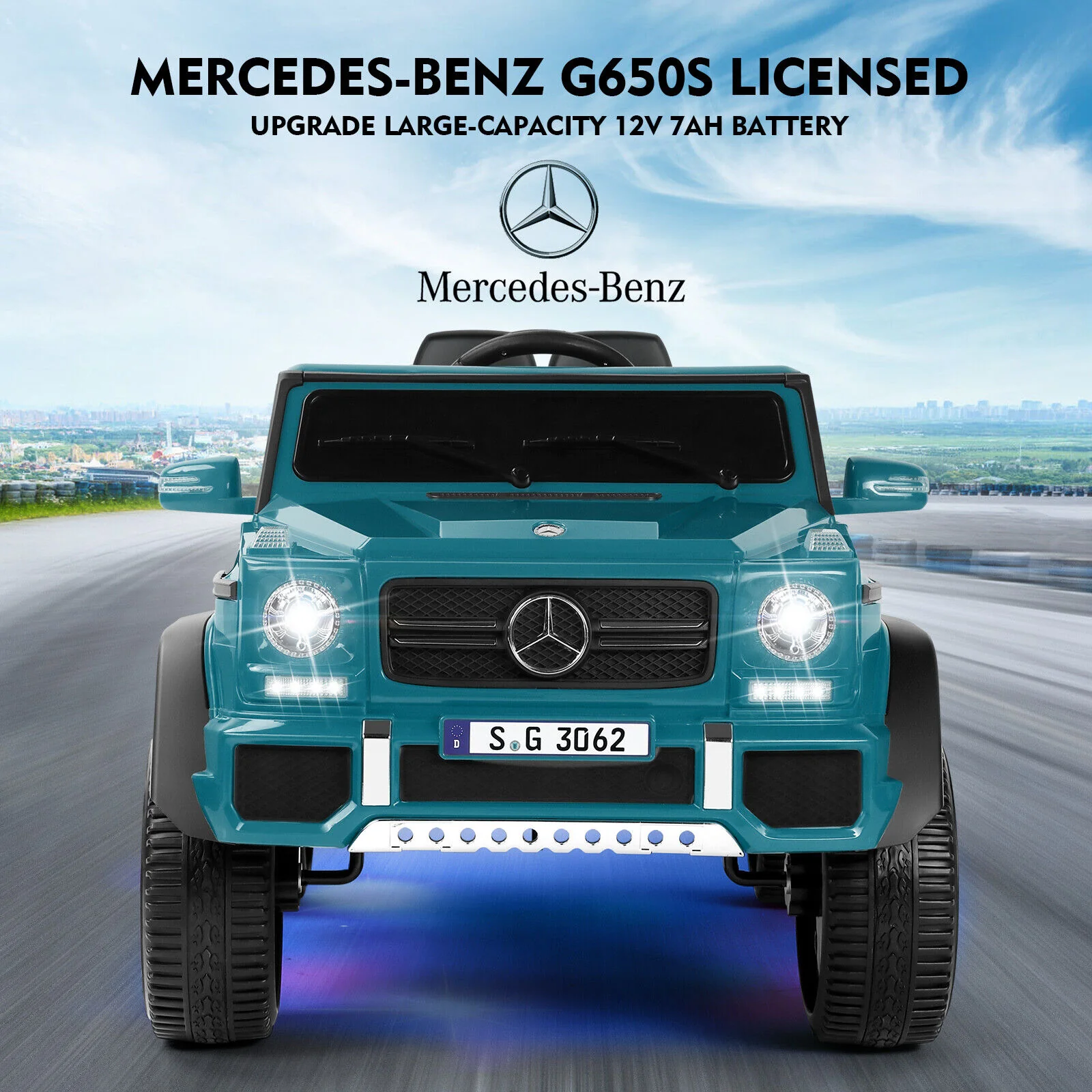12V Electric Mercedes-Benz Kids Ride On Car with Remote Control, Lights, and Music - Image 9