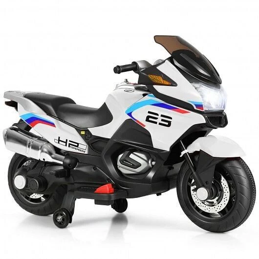 12V Electric Motor Bike for Kids - White - Image 2