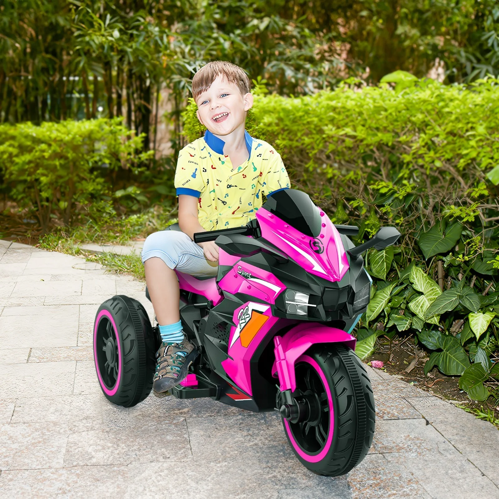 12V Battery-Powered Electric Three-Wheel Motorcycle Ride-On Toy for Kids - Image 2