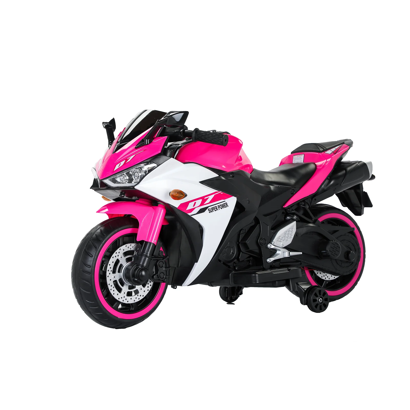 12V Electric Kids Ride-On Motorcycle with Training Wheels and Manual Throttle - Image 12