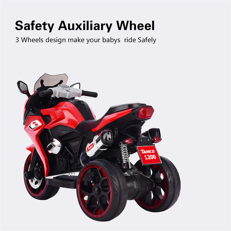 12V Rechargeable Electric Ride-On Motorcycle Toy with Adjustable Speed 1.8-3.2 MPH - Image 5