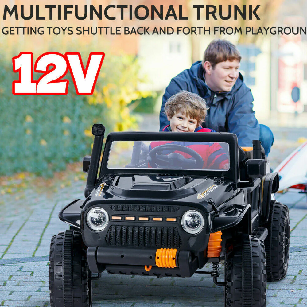 12V Electric Parent-Child Truck Ride-On Toy with Remote Control and LED Lights - 3 Speed Options - Image 3