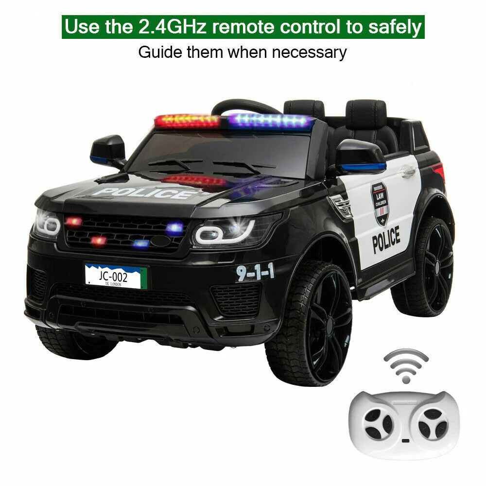 12V Electric Police Car Ride-On SUV for Kids with Music, Lights, Horn, and Remote Control - Image 2