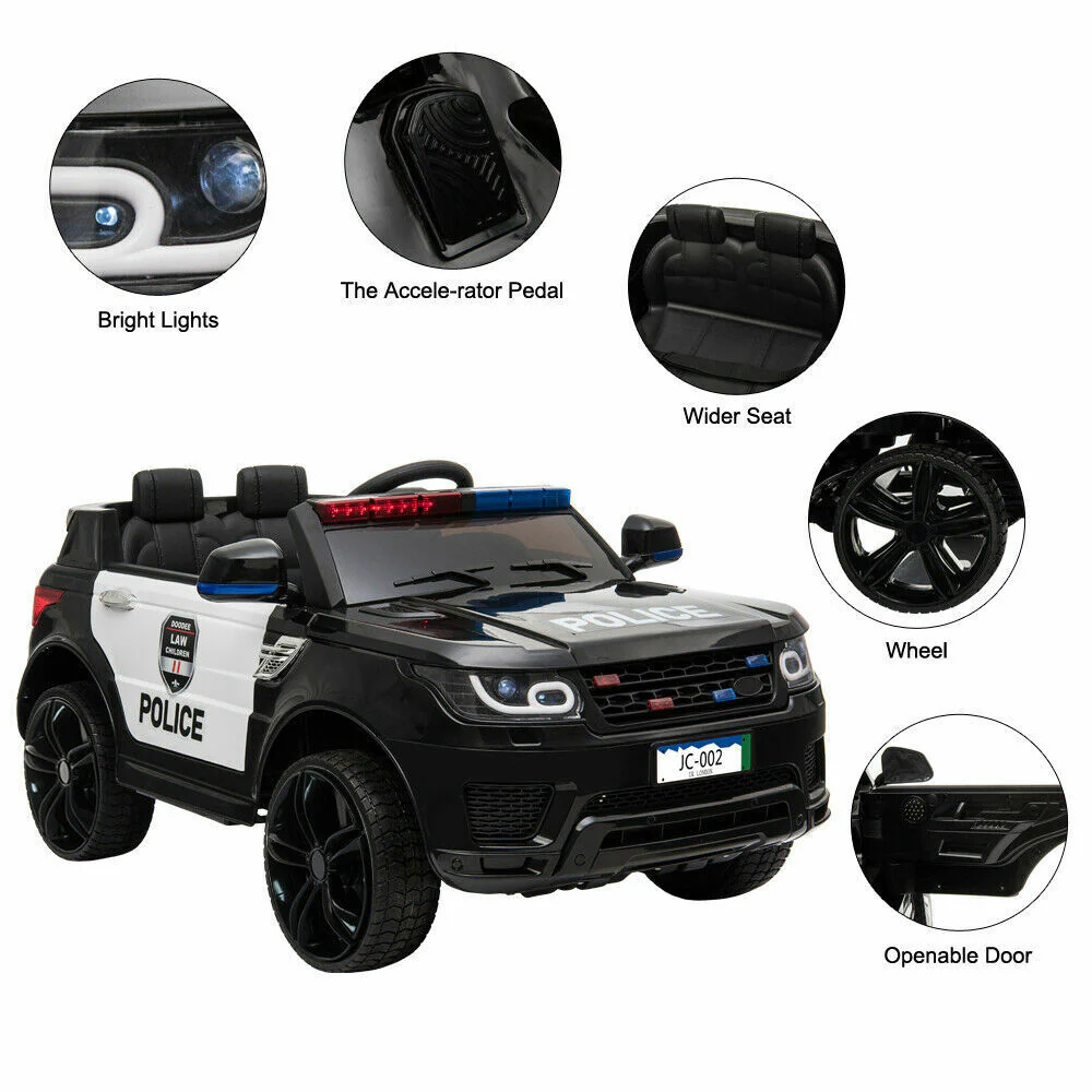 12V Electric Police Car Ride-On SUV for Kids with Music, Lights, Horn, and Remote Control - Image 5