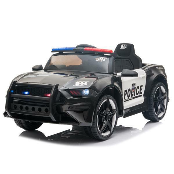 12V Electric Police Car Truck for Kids with 3 Speeds and Remote Control - Image 2