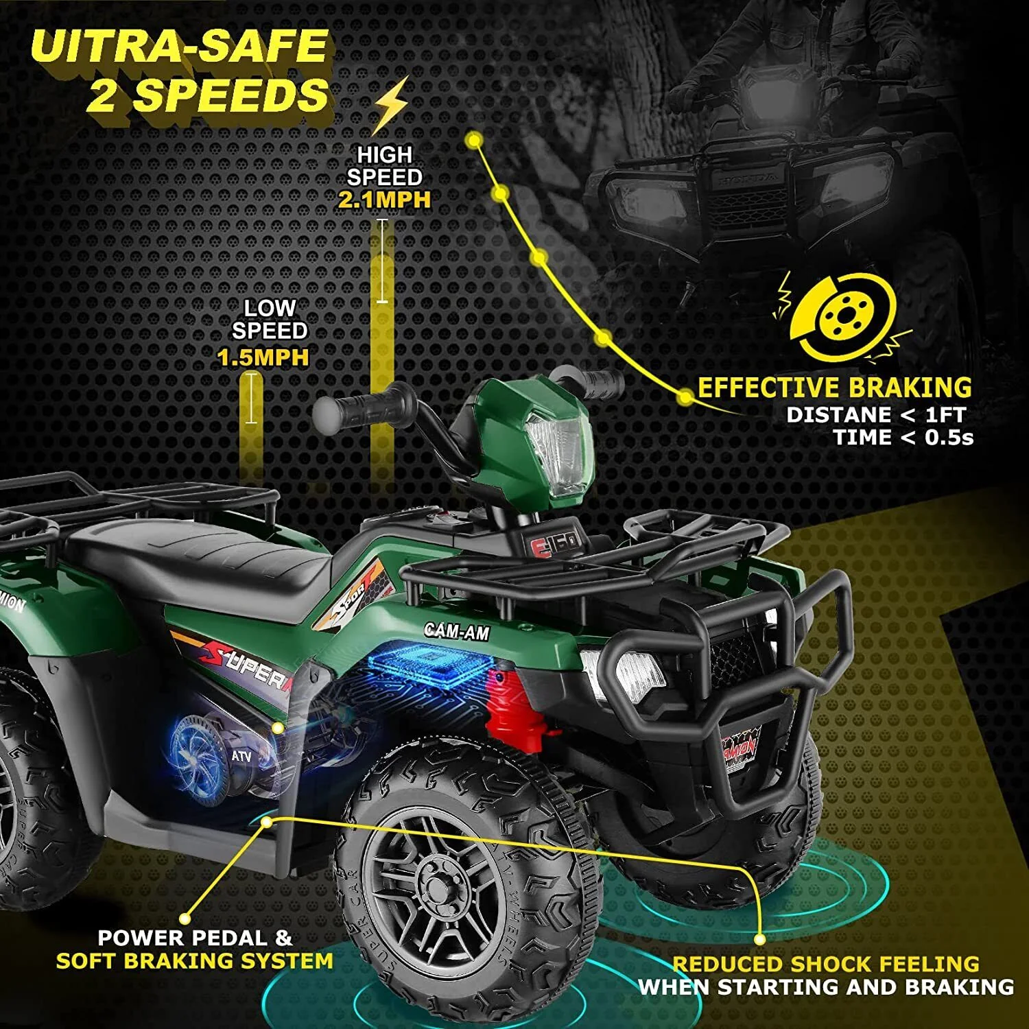 12V Electric Ride-On ATV for Kids with USB/MP3 Player - Perfect Gift for Ages 3-6! - Image 57