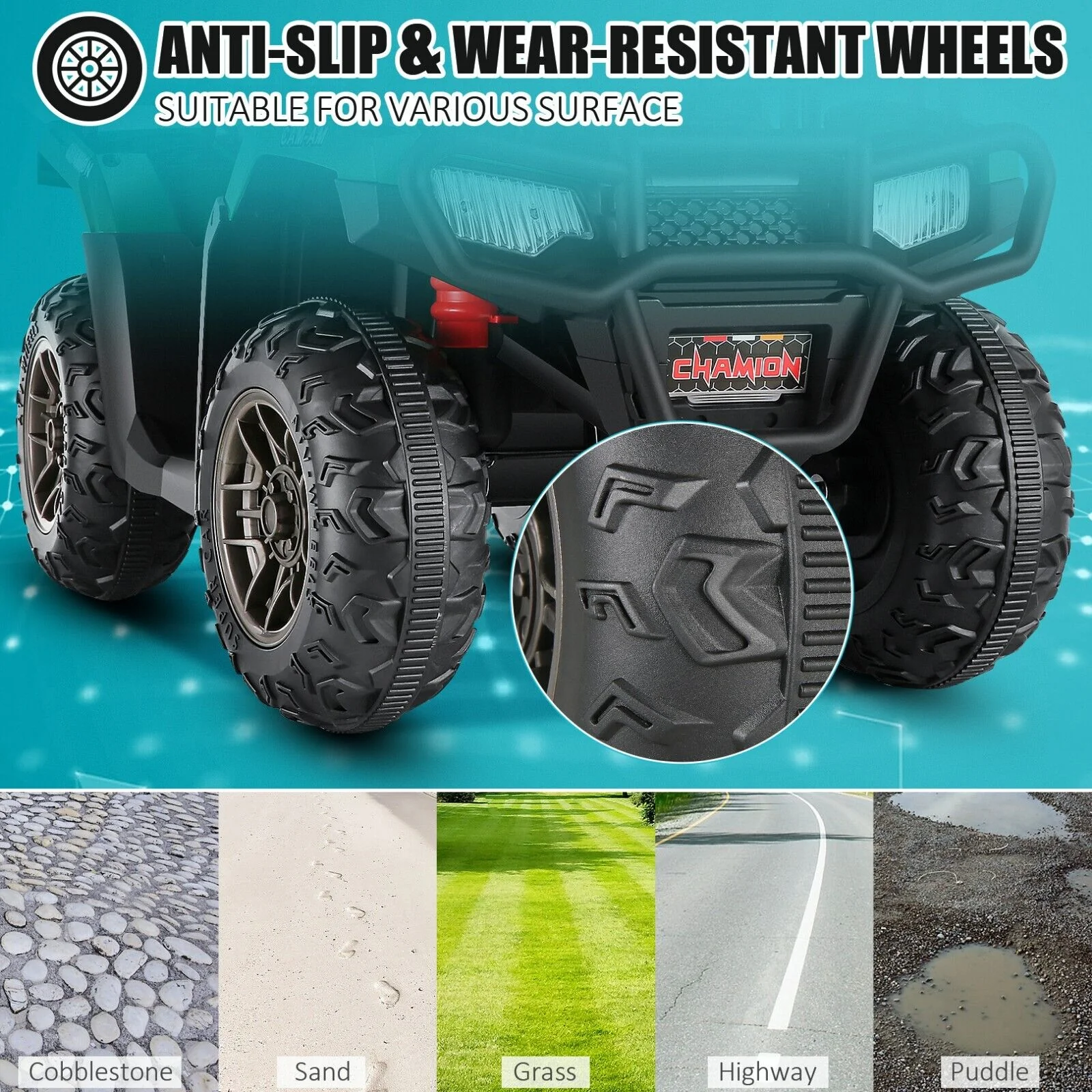 12V Electric Ride-On ATV Toy Car with USB/MP3, 4 Wheels for Kids Ages 3-6 - Image 53