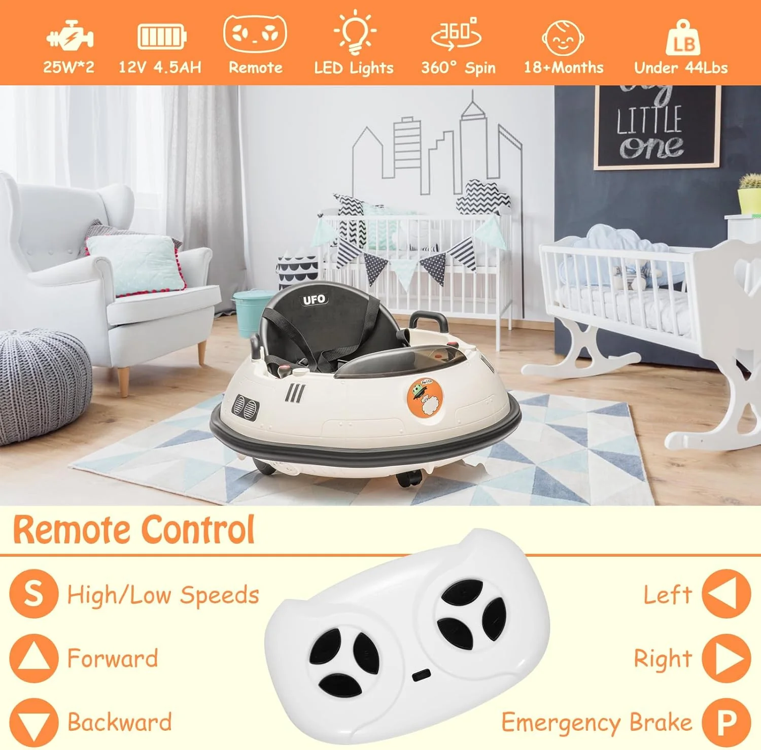 12V Electric Ride-On Bumper Car for Toddlers and Kids with Remote Control - Image 4