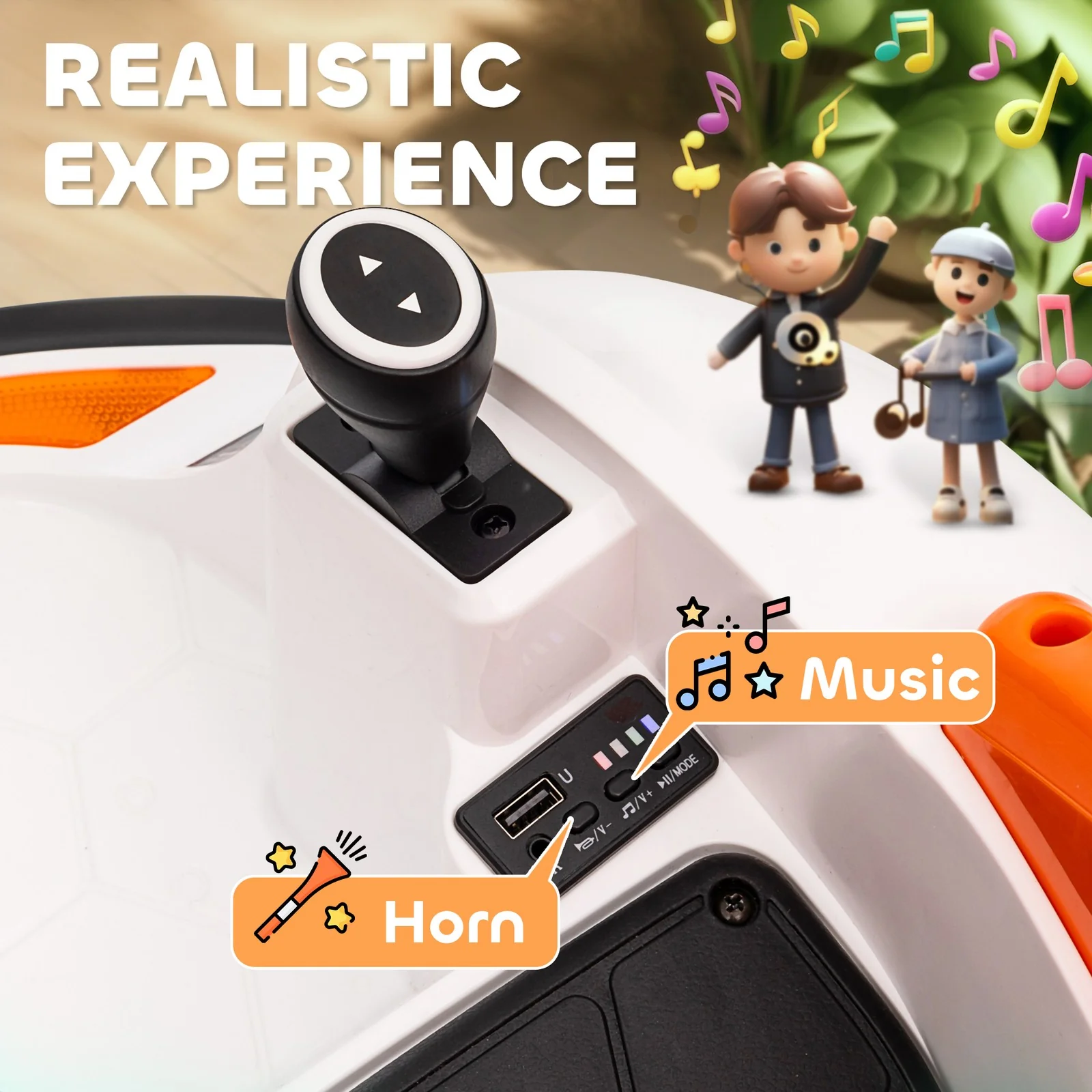 12V Electric Ride-On Bumper Car with Remote Control in Orange - Image 6