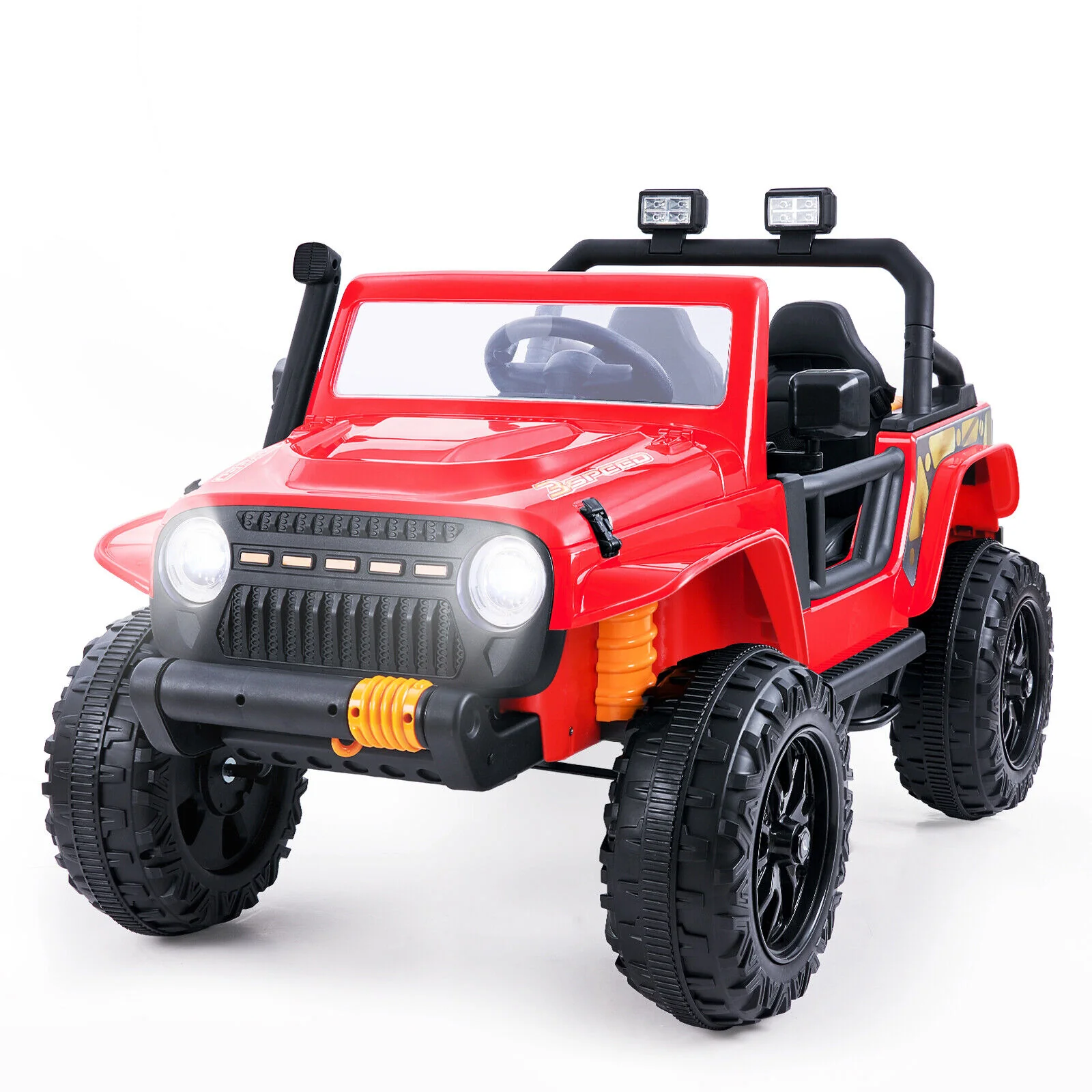 12V Electric Ride-On Car for Kids Ages 3-8 - Red/Black Truck Design - Image 15
