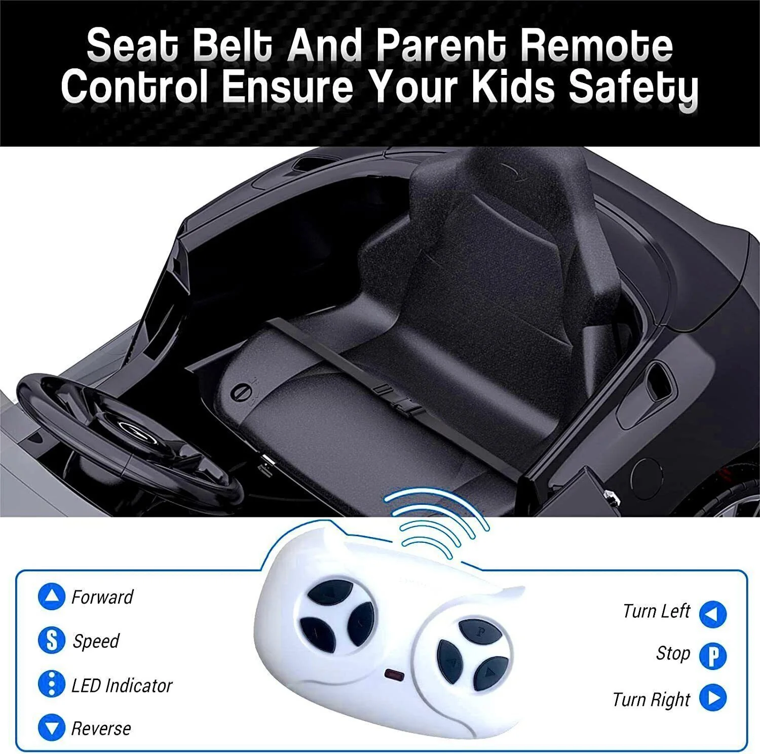 12V Electric Ride-On Car for Kids with Remote Control and LED Lights - Perfect Gift! - Image 12