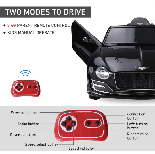 12V Electric Ride-on Car for Kids with Remote Control - Bentley Style Design - Image 6