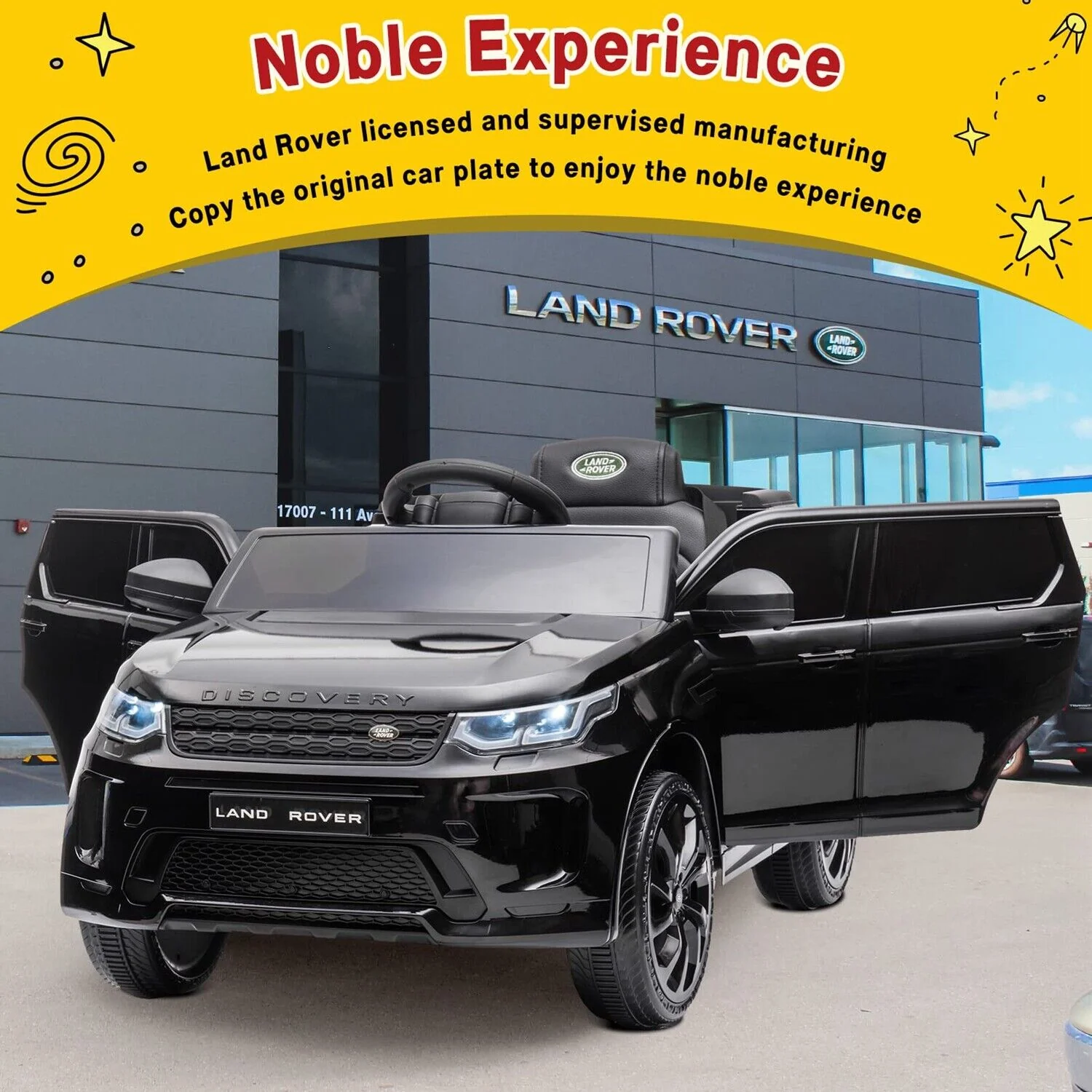 12V Electric Ride-On Car for Kids with Remote Control - Black - Image 6
