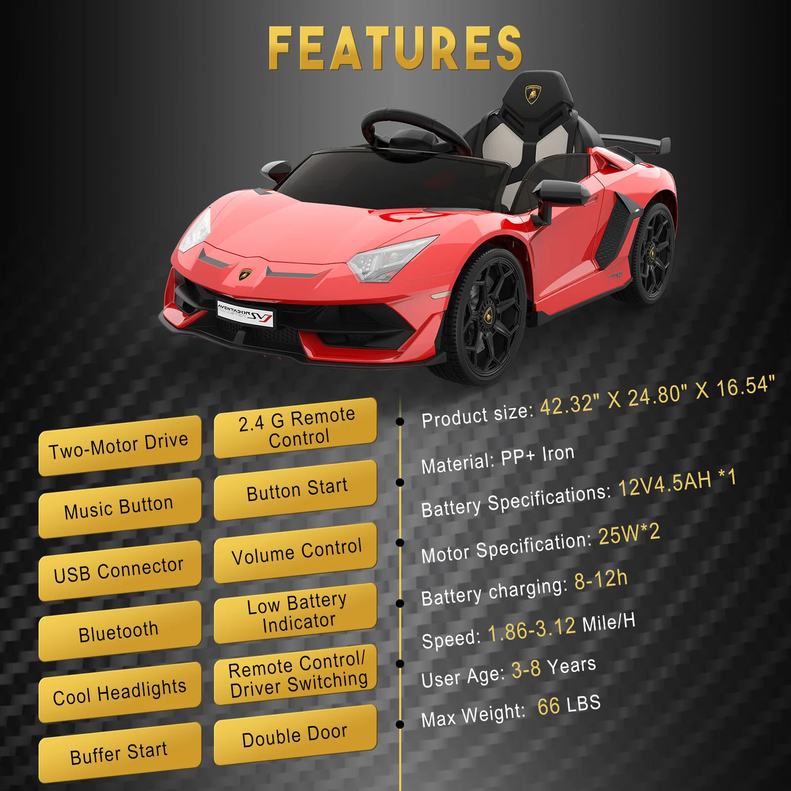 12V Electric Ride On Car for Kids with Remote Control - Perfect Christmas Gift! - Image 5