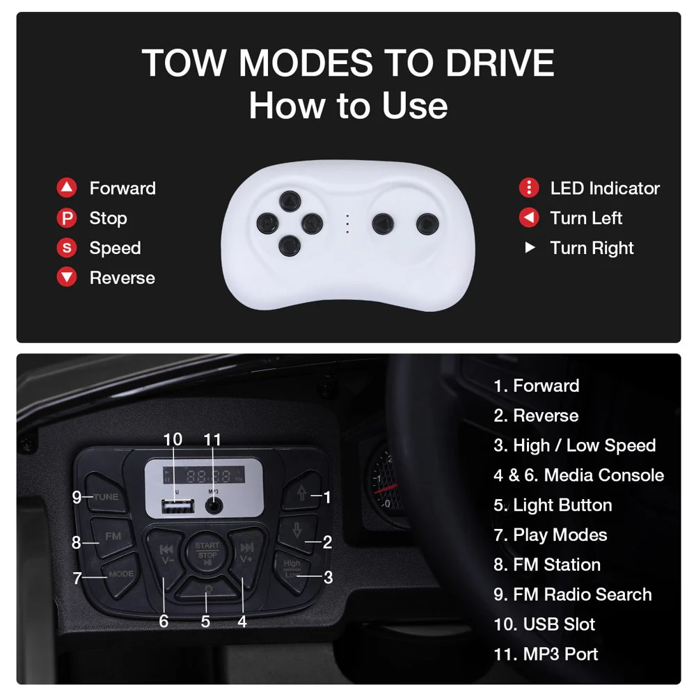 12V Electric Ride-On Car for Kids with Trunk, Remote Control, and MP3 Player - Image 6