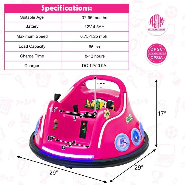12V Electric Ride On Car for Toddlers with Remote Control and Flashing LED Lights - Perfect Gift for Little Drivers - Image 4