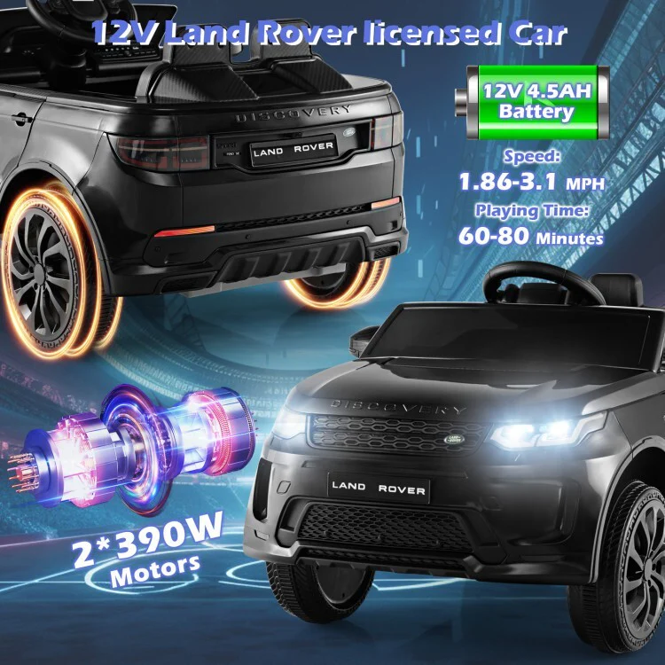 12V Electric Ride-On Car for Kids with Remote Control, Lockable Doors, and LED Lights - Image 7