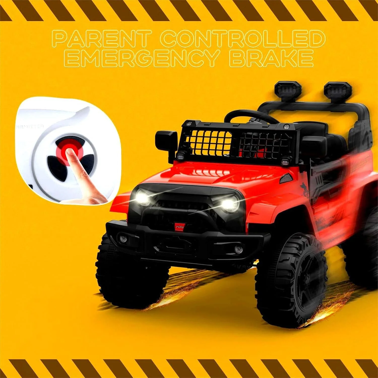 12V Electric Ride-On Kids Truck with LED Lights and Remote Control Battery-Powered Toy Car for Children - Image 15