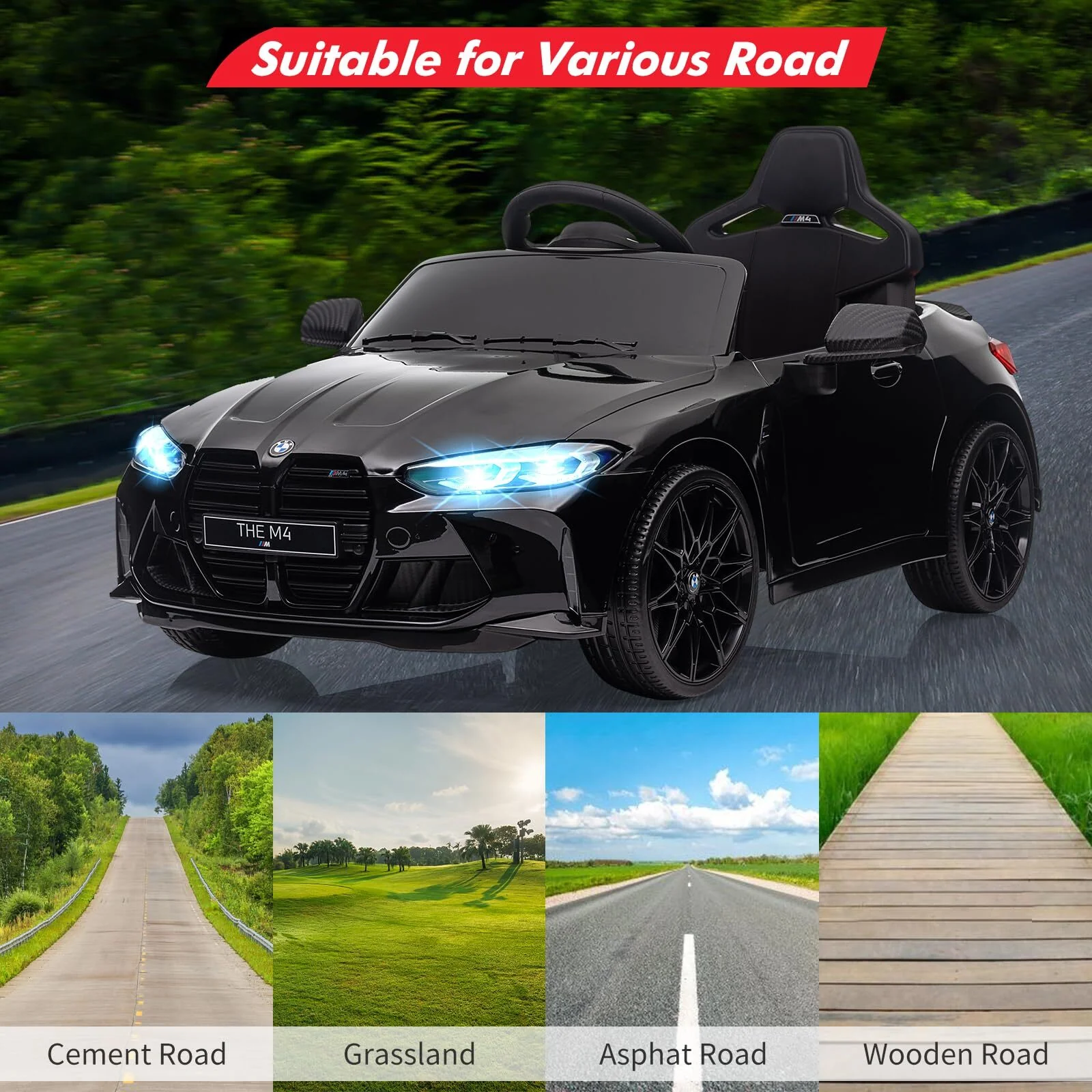 12V Electric Ride-On Car with Remote Control, Suspension System, and 3 Speed Settings for Boys and Girls - Image 8