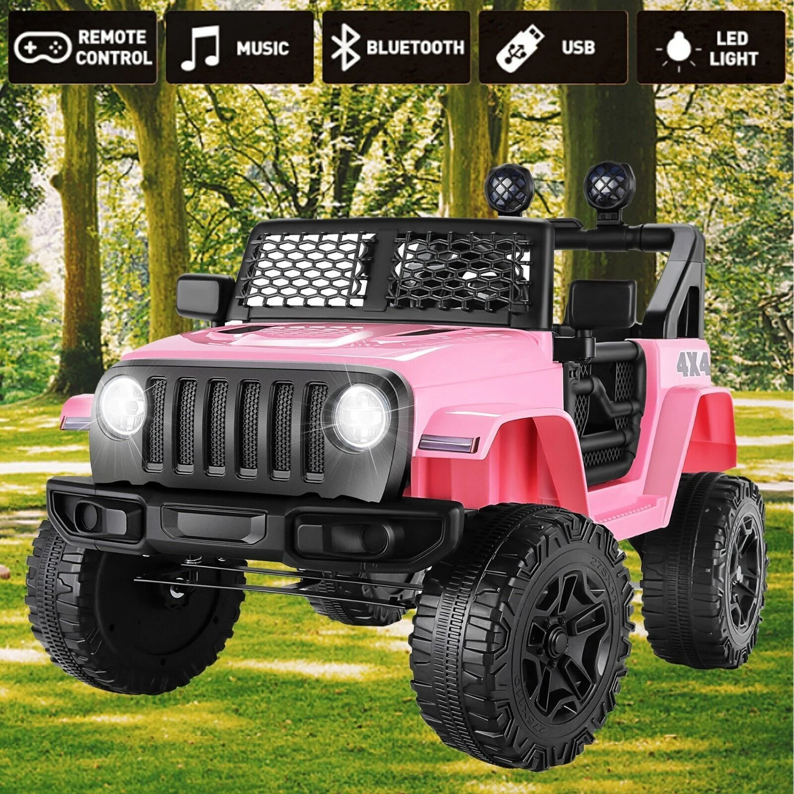 12V Electric Ride-On Car with MP3 and Remote Control - Pink - Image 9