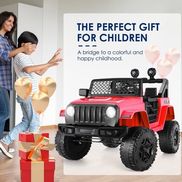 12V Electric Ride-On Car with MP3, Lights, and Remote Control - Red - Image 11