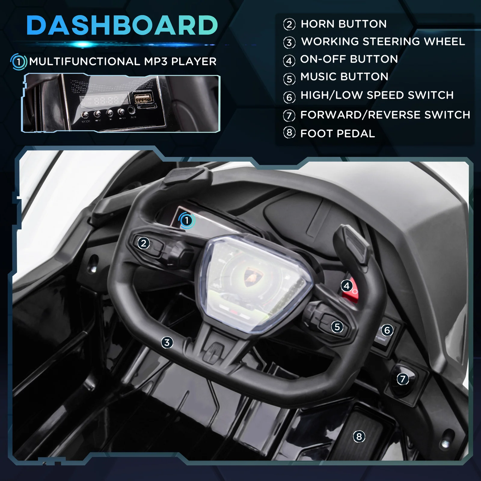 12V Electric Ride-On Car with Remote Control, Bluetooth, and Music - Image 6
