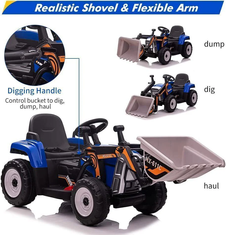 12V Electric Ride-On Excavator for Kids with Bluetooth and 3 Speeds - Image 5