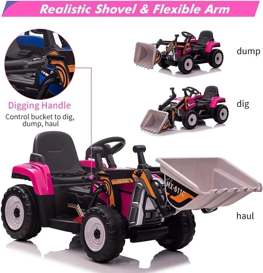 12V Electric Ride-On Excavator for Kids with Bluetooth and 3 Speeds - Image 8