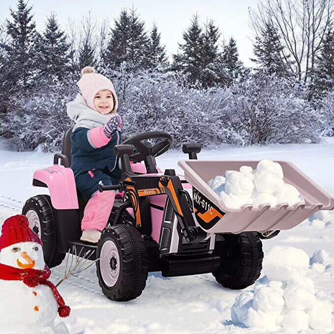 12V Electric Ride-On Excavator Truck for Kids with 3 Speeds, Music, and Remote Control - Image 3