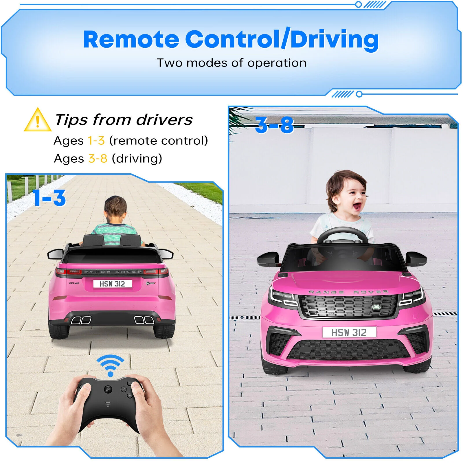 12V Electric Ride-On Land Rover Toy for Kids with Parental Remote Control - Image 5
